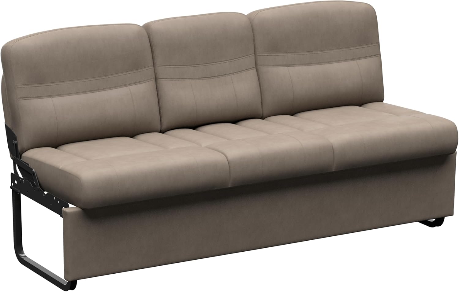 Thomas Payne Signature 68" Driftwood RV Jackknife Sleeper Sofa with Matching Kickboard, Easy Transition, High-Density Foam Cushioning, Fold-Down Center, Dual Cupholders - 2024044397