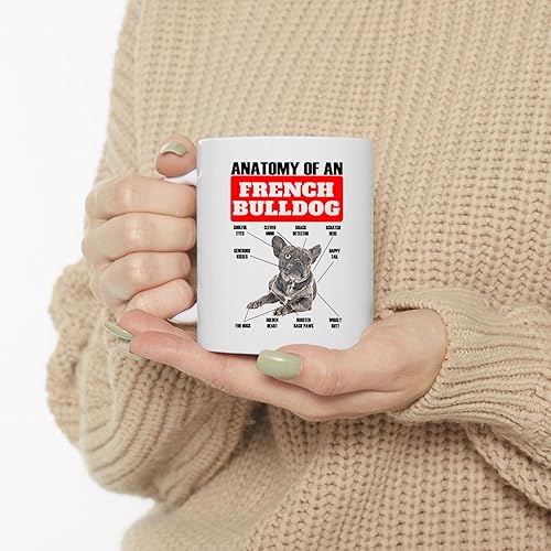 Miniatura 3 de Lovesout Divertida taza de café de cerámica blanca Merle de Bulldog Francés, 11 oz