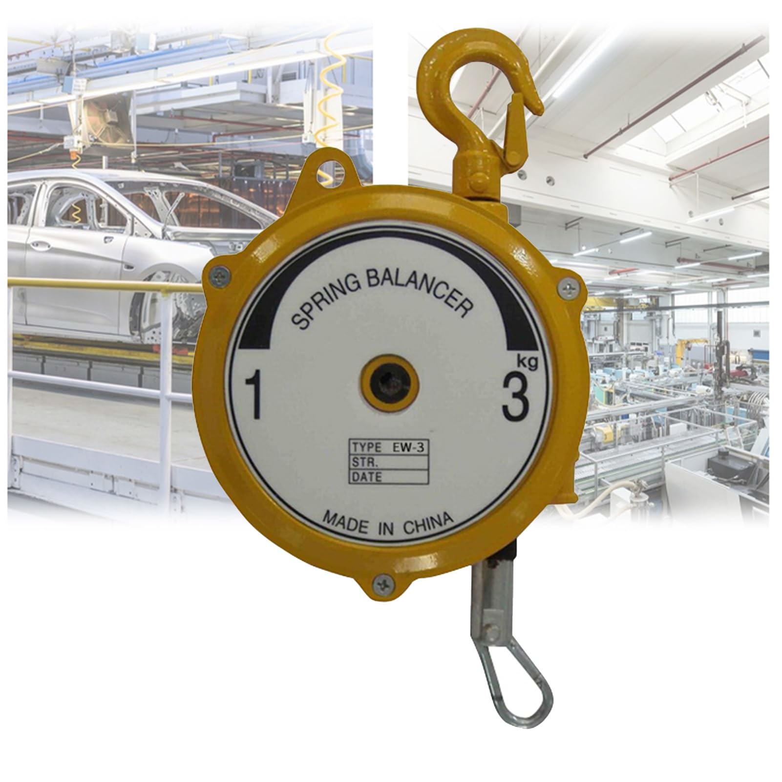 HYQOUKLR Telescopic Spring Balancer, Spring Balancer With Hook And Wire Rope 1.5 Meters Load Range 1-200kg(1-3kg)