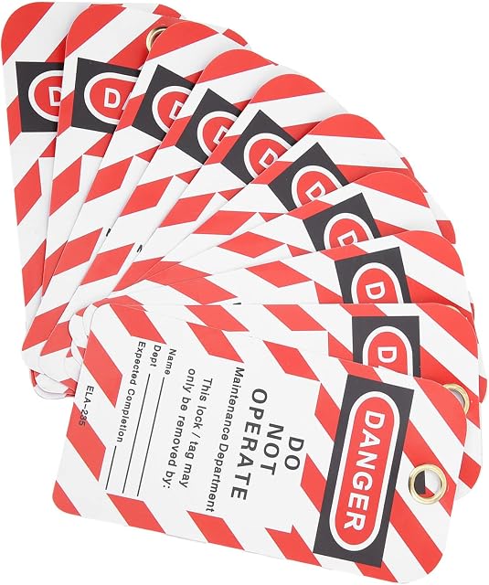 10PCS Lockout Tag, Lock Off Label Front and Back Label Safety Warning Danger Do Not Operate Safety Tag Safety Warning Tagout for Mcb Lock Off, Lock Off Kit for Electricians