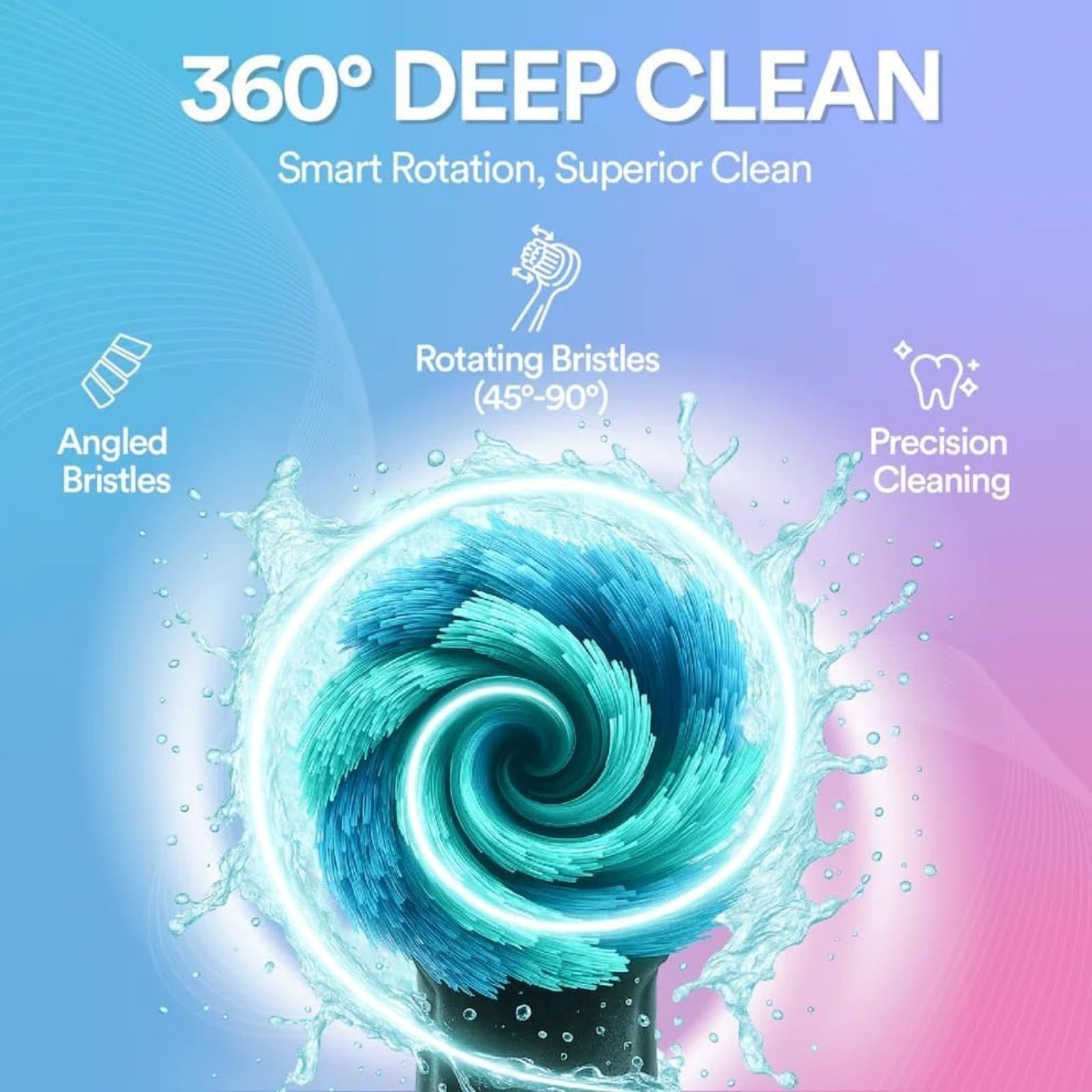 Spazzolino elettrico Deep Clean, spazzolino da denti ricaricabile con modalità multiple e setole morbide per adulti