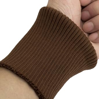 1 Pair Tubular Knit Stretchy Rib Cuffing Material Replacement for Sweatshirt Jacket Coat Sleeve Cuff Sewing DIY, Brown