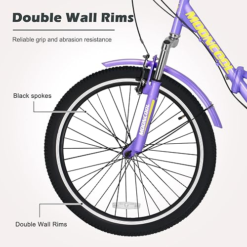 Vista 54 de H&ZT Triciclo para adultos, bicicleta de 3 ruedas, triciclo crucero, con engranaje de 7 velocidades, mango de freno de estacionamiento, escalón