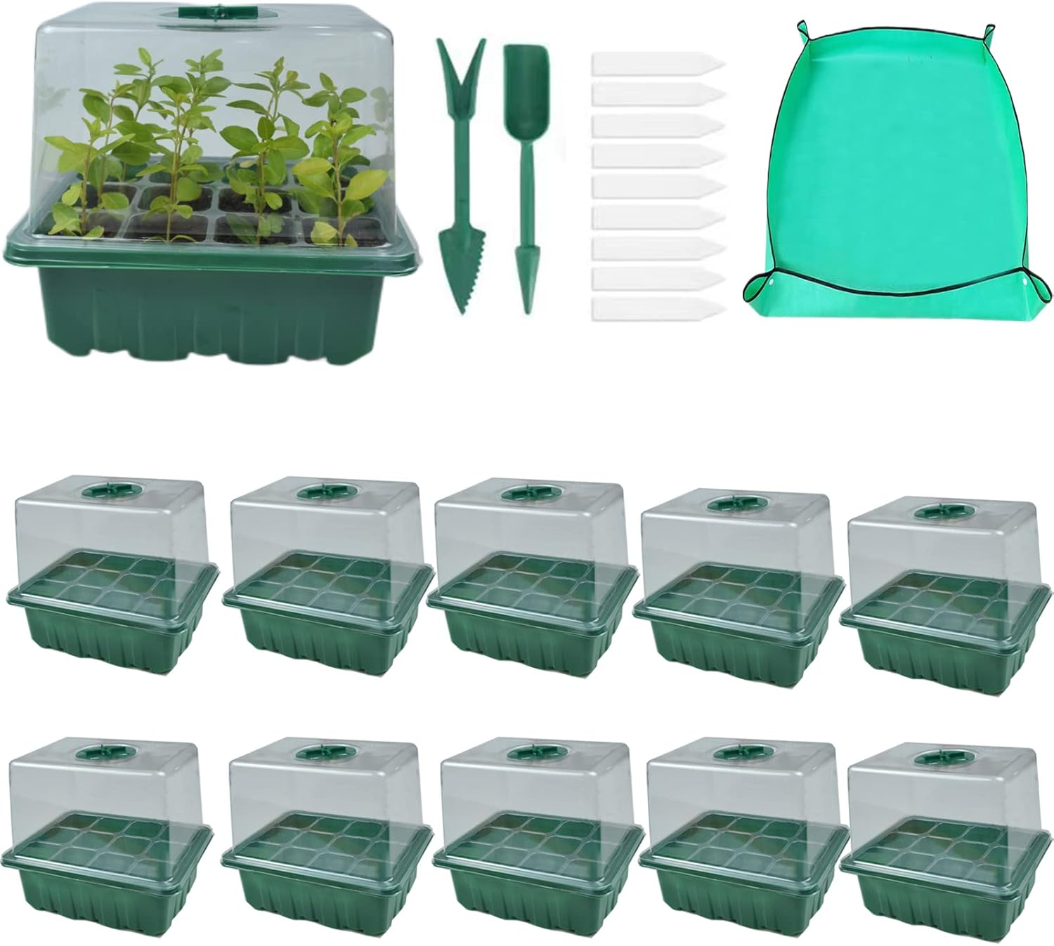 2022 Upgraded Seed Starter Tray with Higher Lid 10 Pack, Plant Starter