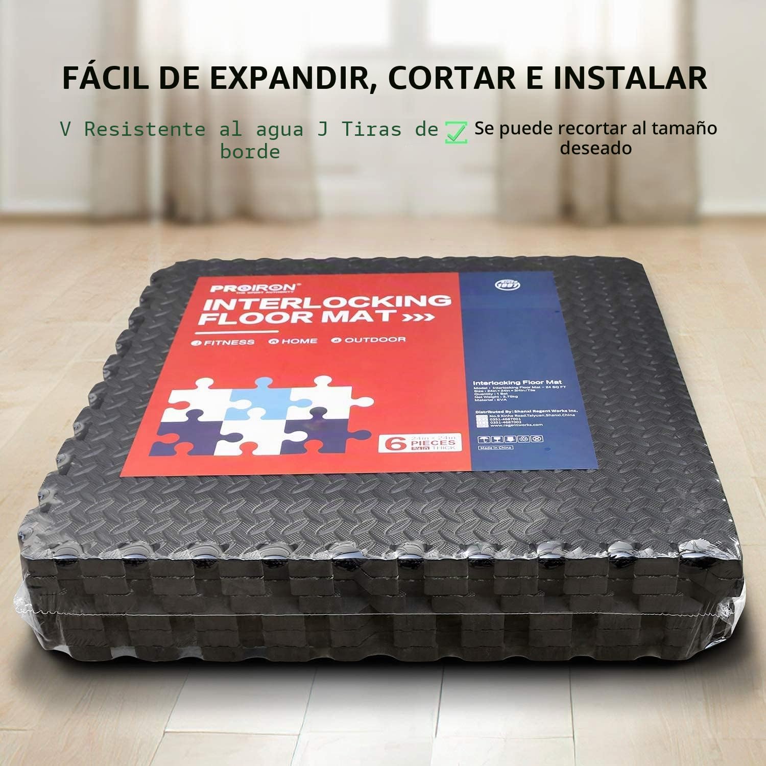 PROIRON Estera Protectora de Suelo EVA Antideslizante para Gimnasio Fitness