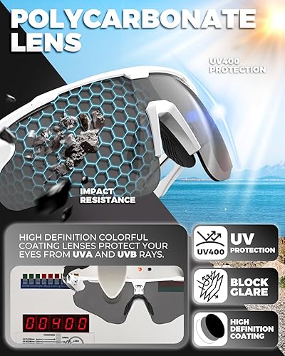 Miniatura 3 de VICTGOAL Gafas de ciclismo para hombres y mujeres con lentes polarizadas, protección UV, gafas de sol de ciclismo TR90 marco para gafas de bicicleta