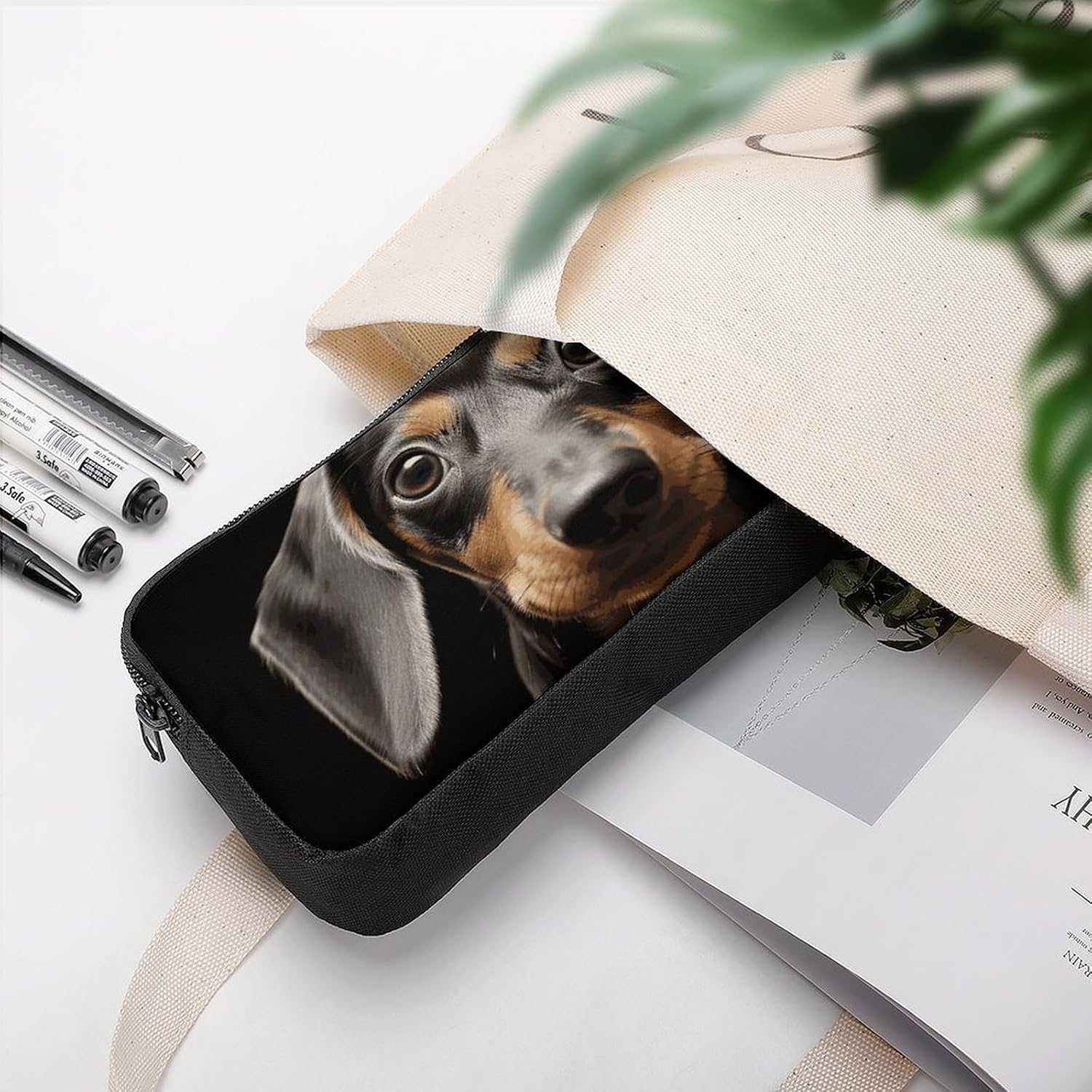 Pad Dachshund Pencil Case Large Capacity Pencil Pouch image 5