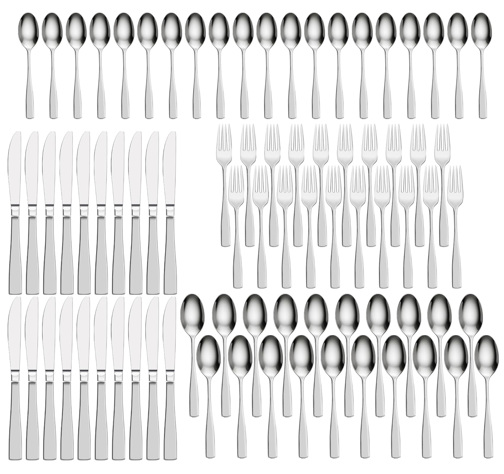 Besteck Set für 40 Person, 160er-Set Messer Gabel Löffel aus Edelstahl Spülmaschinenfestem für Küche, Geschenk zur Hochzeit Geburtstag Restaurant Bankett, Essbesteck für Erwachsene