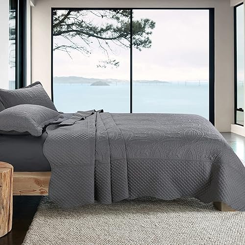 Miniatura 3 de HOMBYS Colchas King de Tamaño Grande 122"x138", Juego de Colcha Extra Ancho y Ligero, Juego de Ropa de Cama, Suave, Duradero y Transpirable,