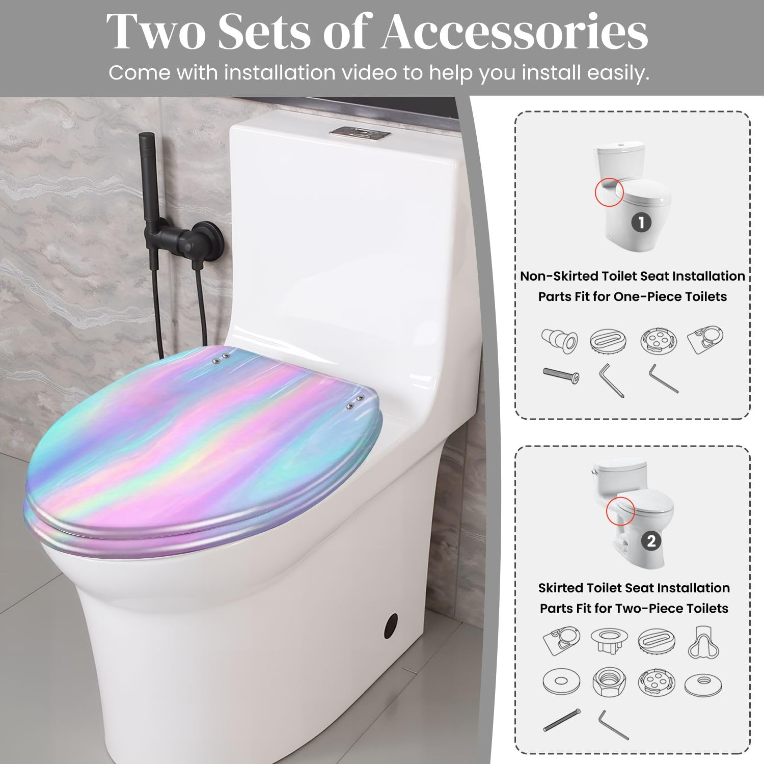 Asiento de inodoro alargado genérico para baño