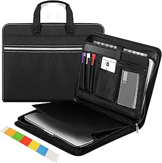 Carpeta de documentos A4, carpeta archivadora con 13 compartimentos, organizador de archivos con cremallera y etiquetas de colores, resistente al fuego y resistente al agua para oficina y escuela para