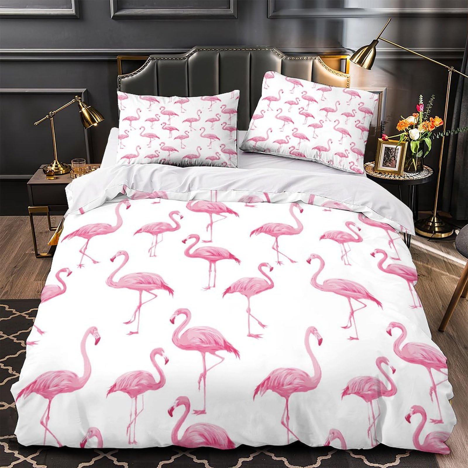 Housse de Couette Flamant Rose Imprimé 3D pour une Chambre d'Enfant ou d'Adulte Tropicale