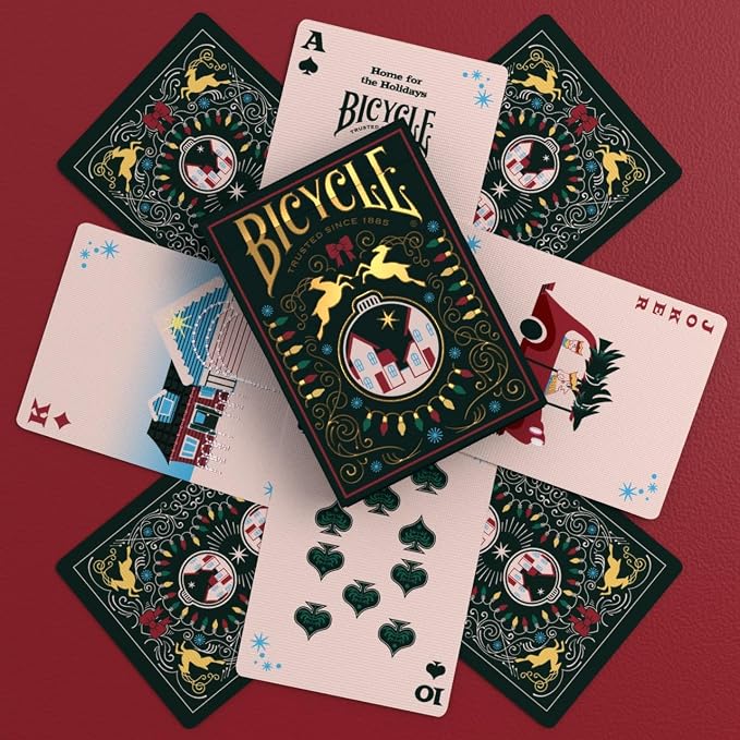 Bicycle Home for The Holidays Cartas Coleccionables 52 Baraja Poker miniatura 8