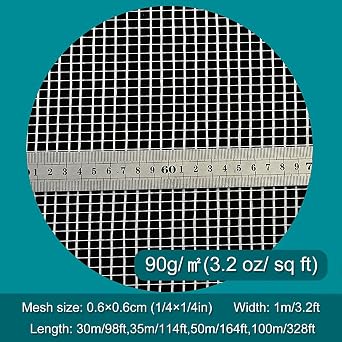Fiberglass Mesh Plastering Mesh 98ft 114ft 164ft 328ft, Commercial Fiber Glass Mat Material Roll, Seam Repair/Wall Crack/Reinforcement Glass Fiber Cloth(Hole 0.6cm(1/4in),L 30m(98ft))