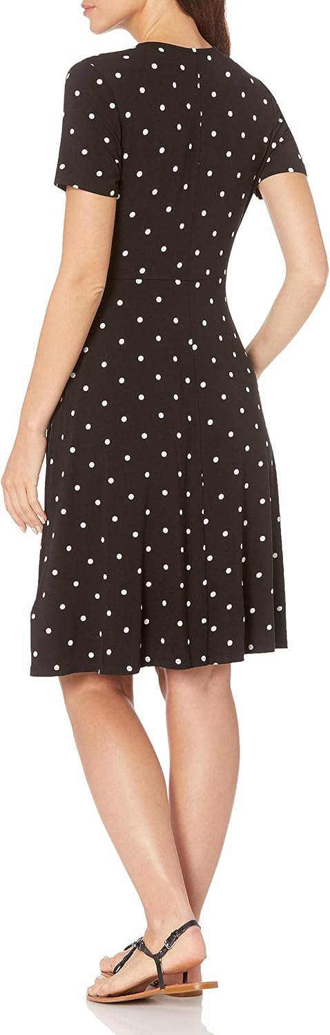 Amazon Essentials Women's Short Sleeve Faux-Wrap Dress - Image 3