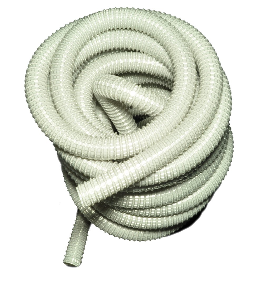 Manguera de aspiradora de 50 pies de largo, 1 1/4 "de diámetro alambre de vinilo reforzado color beige