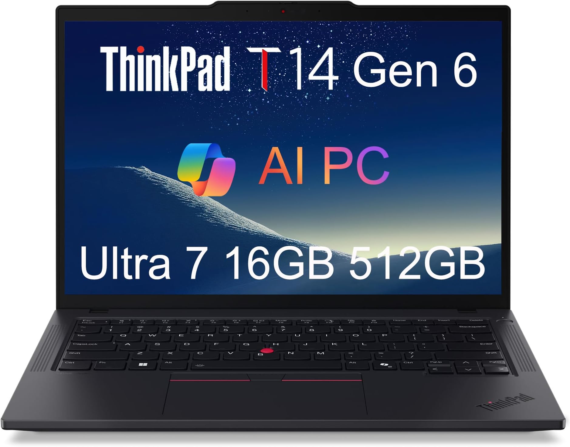 Lenovo ThinkPad T14 Gen 6, Intel Ultra 7 255U, 16GB DDR5 RAM, 512GB SSD | 14" FHD+, Business AI PC Laptop, 12-Core, > i7-13700H, FP, Backlit, 5MP IR Webcam, 2x Thunderbolt 4, RJ-45, Win 11 Pro