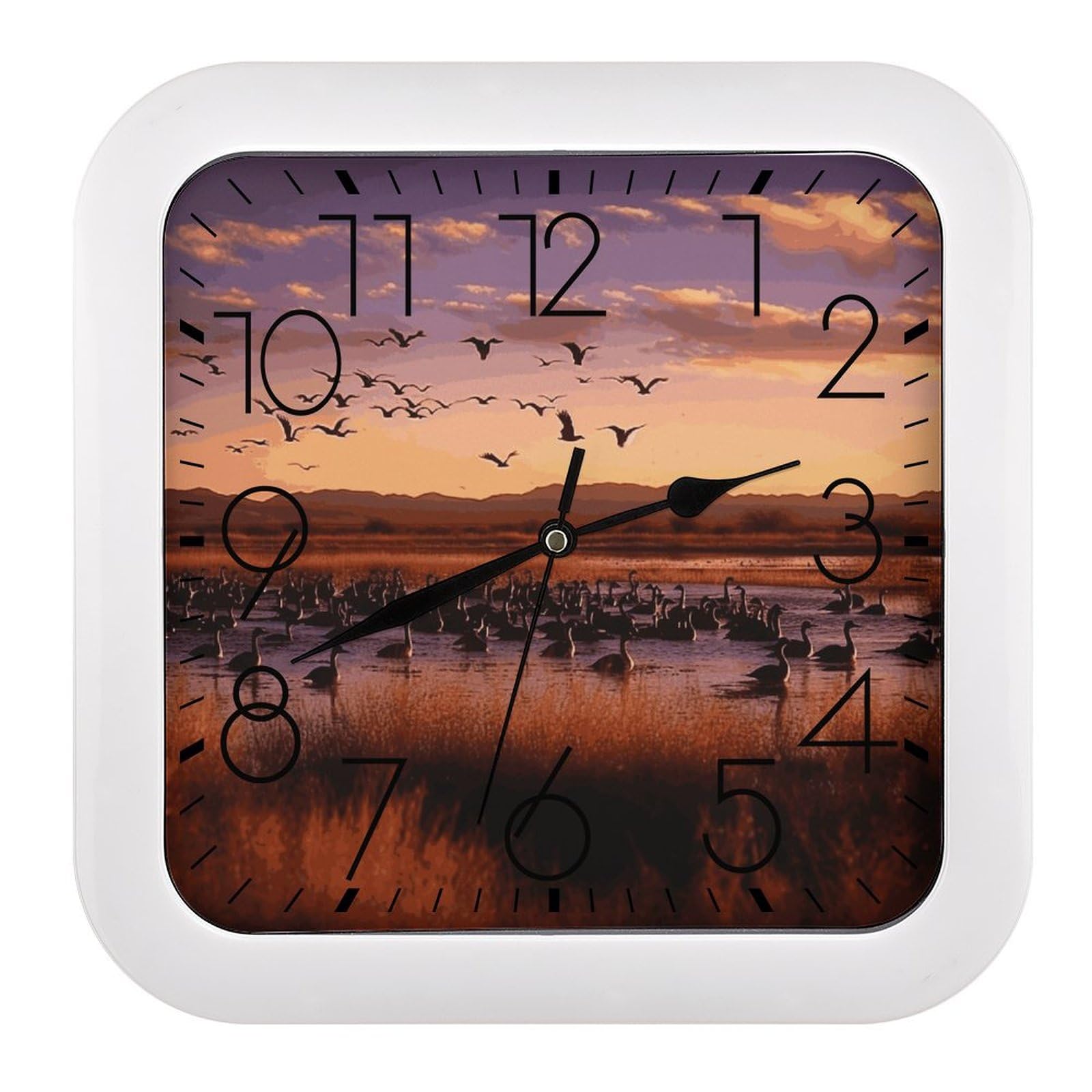 Horloge murale cuisine silencieuse Bosque Del Apache résout le bruit pour chambre et bureau