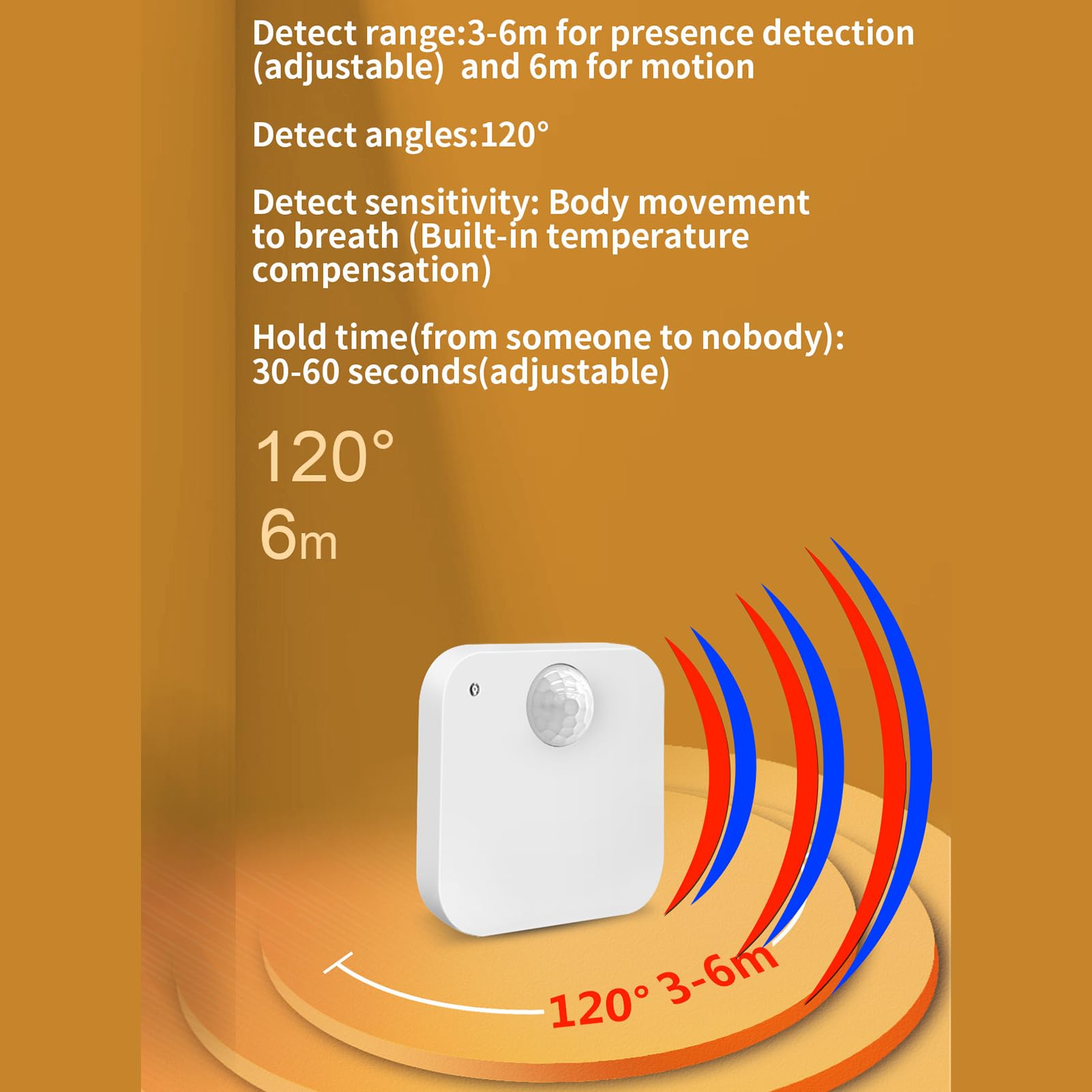 Sensore di presenza ZigBee con rilevamento del movimento nel raggio di 6 m