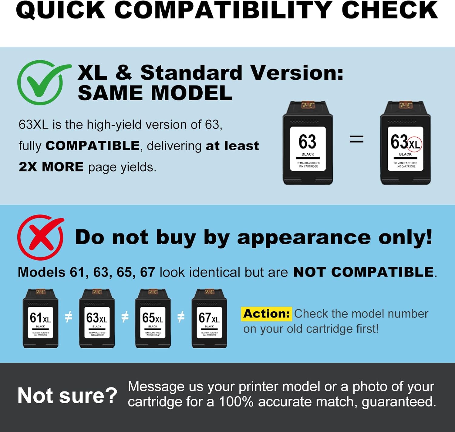 Penguin 63XL Officejet 4650 5255 5258 Black Ink Cartridges for HP Printers image 4
