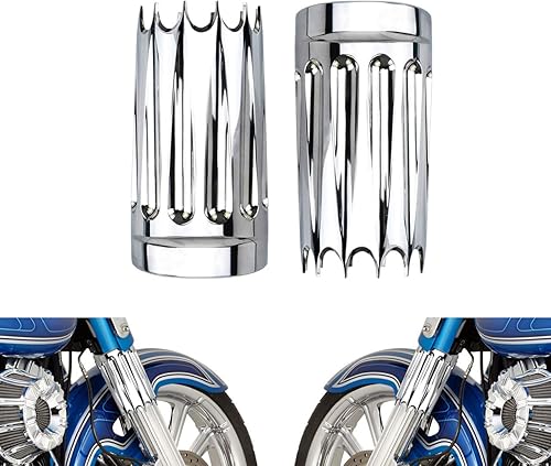 HDBUBALUS Cubiertas deslizantes de horquilla superior para Harley Touring Road King Street Electra Glide Cromo