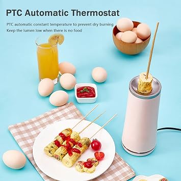 Egg Cooking, Electric Egg Roll Maker, Vertical Non-Stick Simple Quick Egg Cooker, Automatic Egg Roll Machine, Breakfast Sandwich Maker, Hot Dog Master Rapid Sausage Boiler Cooker, Pink