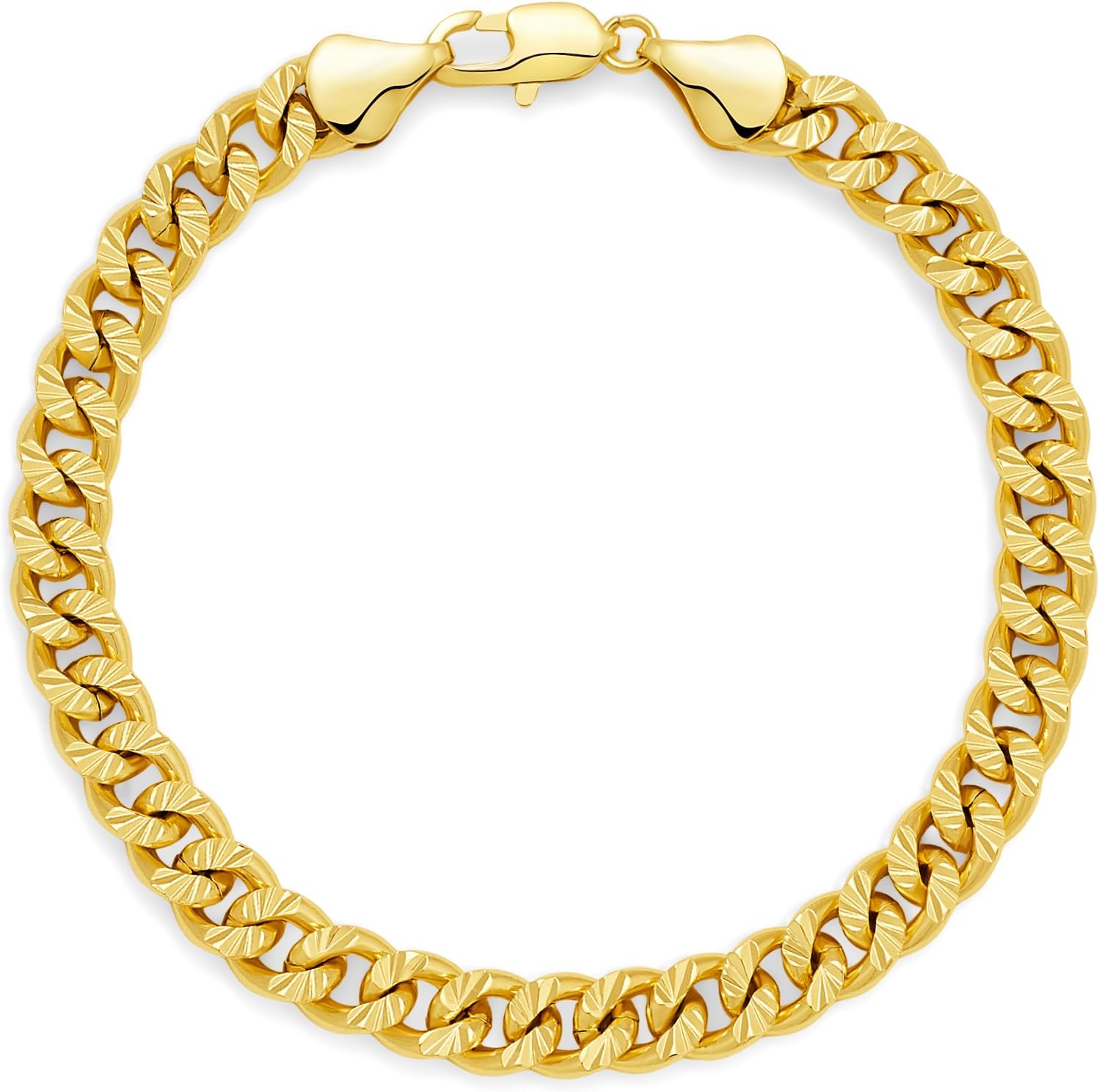 14K Gold Bracelets for Women & Men 6.5mm Cuban Chain Bracelet for Men Trendy Dainty Link Bracelets for Women Jewelry Gifts