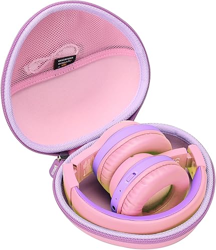 Aproca Estuche de almacenamiento duro rosa, para auriculares Bluetooth iClever BTH12  iClever BTH20 para niños