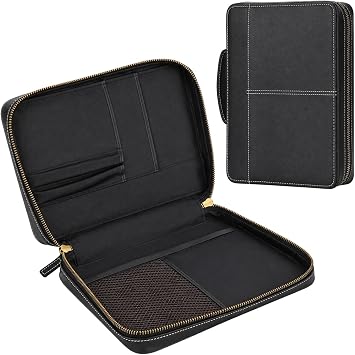 Leather Bible Cover for Men, Black, Large, Classic
