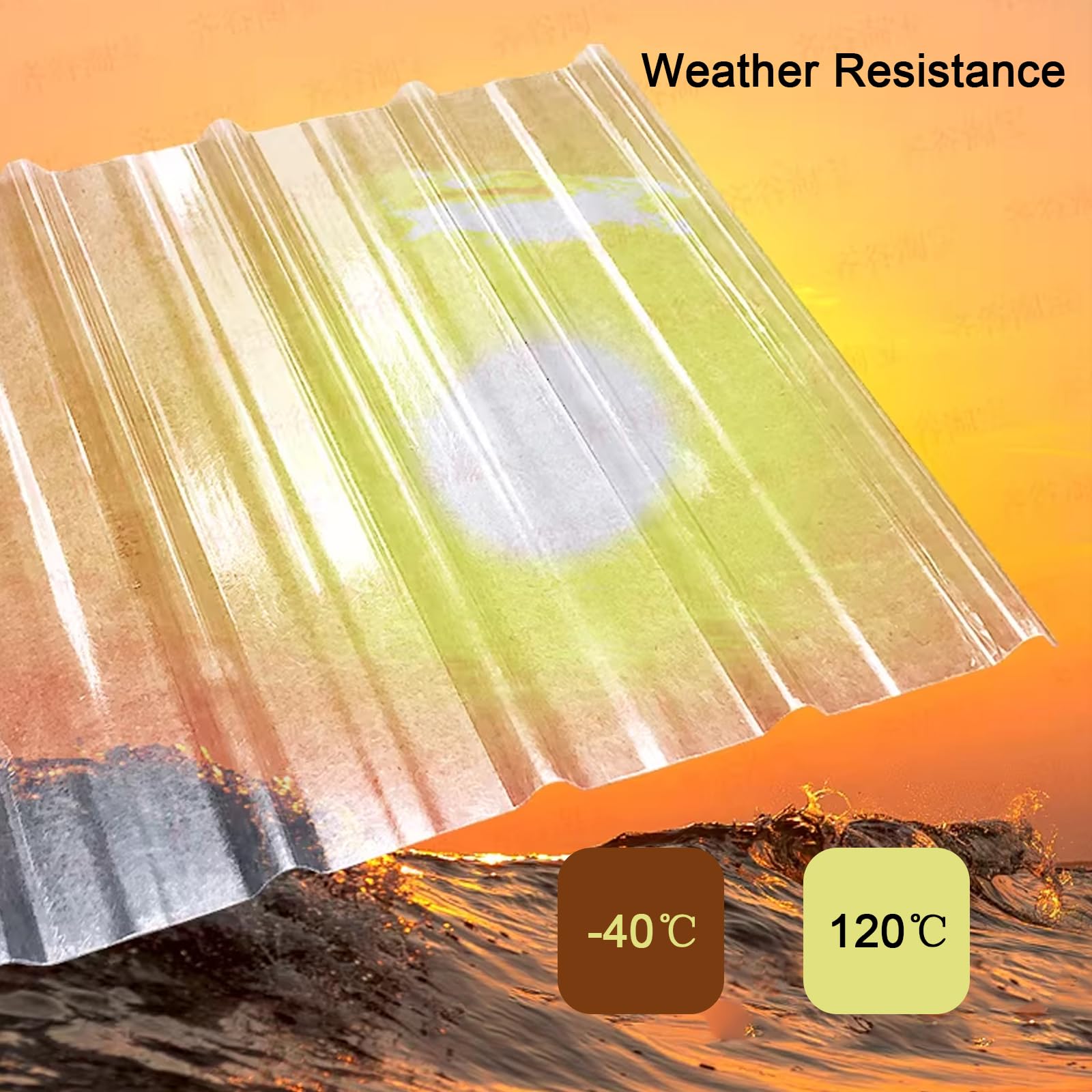 Pannelli per Tetto Ondulati Termoisolanti,Pannelli in Fibra di Vetro da 1.5mm,Pannello di Ricambio Resistente Agli Agenti Atmosferici per Rimesse,per Serre,Tettoie,Carport (0.9x1.2m,10 pcs)
