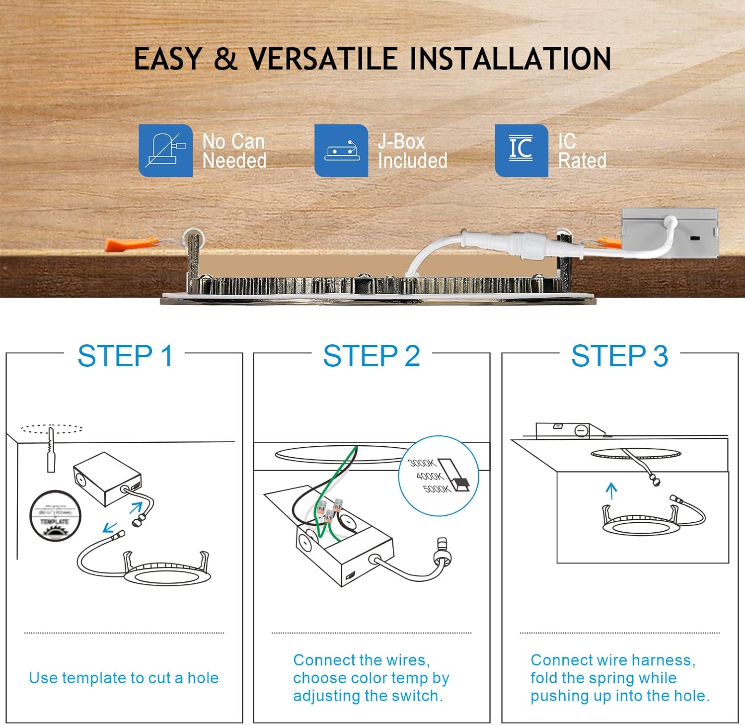 CycevSun 12 Pack Bronze Recessed Lighting 6 Inch Exterior Soffit Wafer Lights, Dimmable & 5CCT Selectable, 12W, 120Vac, IC Rated, ETL
