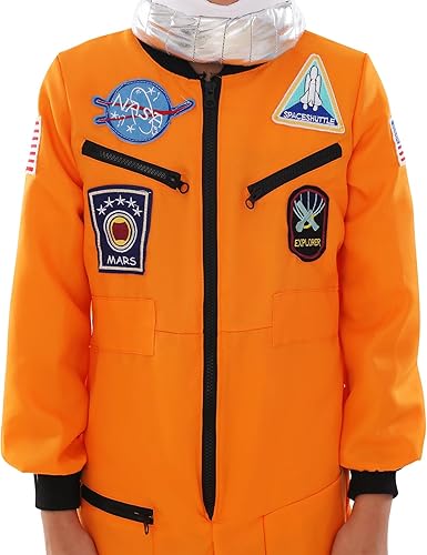 Miniatura 6 de Astronaut Costume for Kids,Halloween Costume Jumpsuit with Helmet Pretend NASA Inspired Cosplay Space Suit for Kids