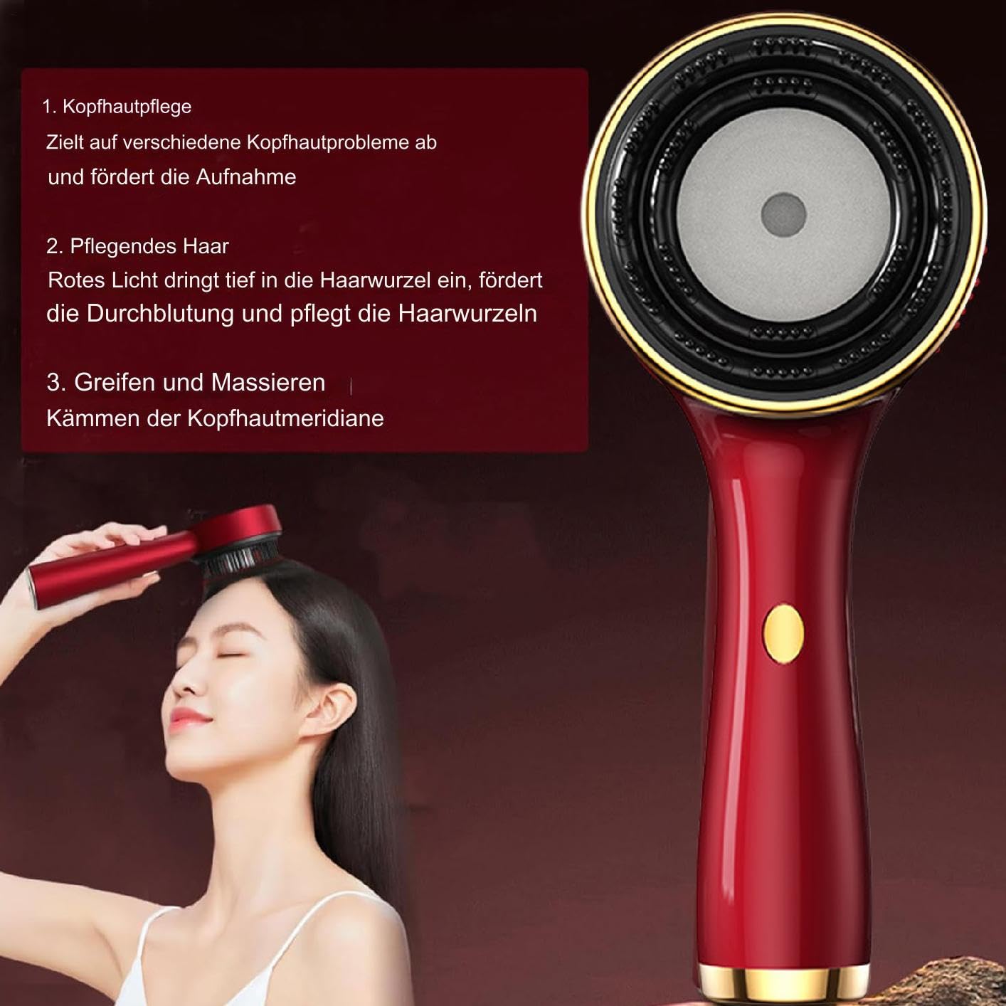 Kopfhaut-Massagekamm, Kopfhaut-Massagegerät Haaröl-Applikator