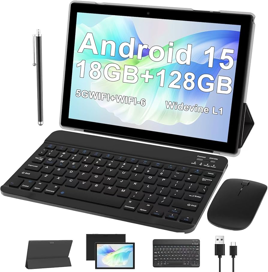 タブレット Android15 10.1インチ 128GB　6000mAh Amazon.com : 10 inch Tablet with Keyboard Android 15(NOT GO