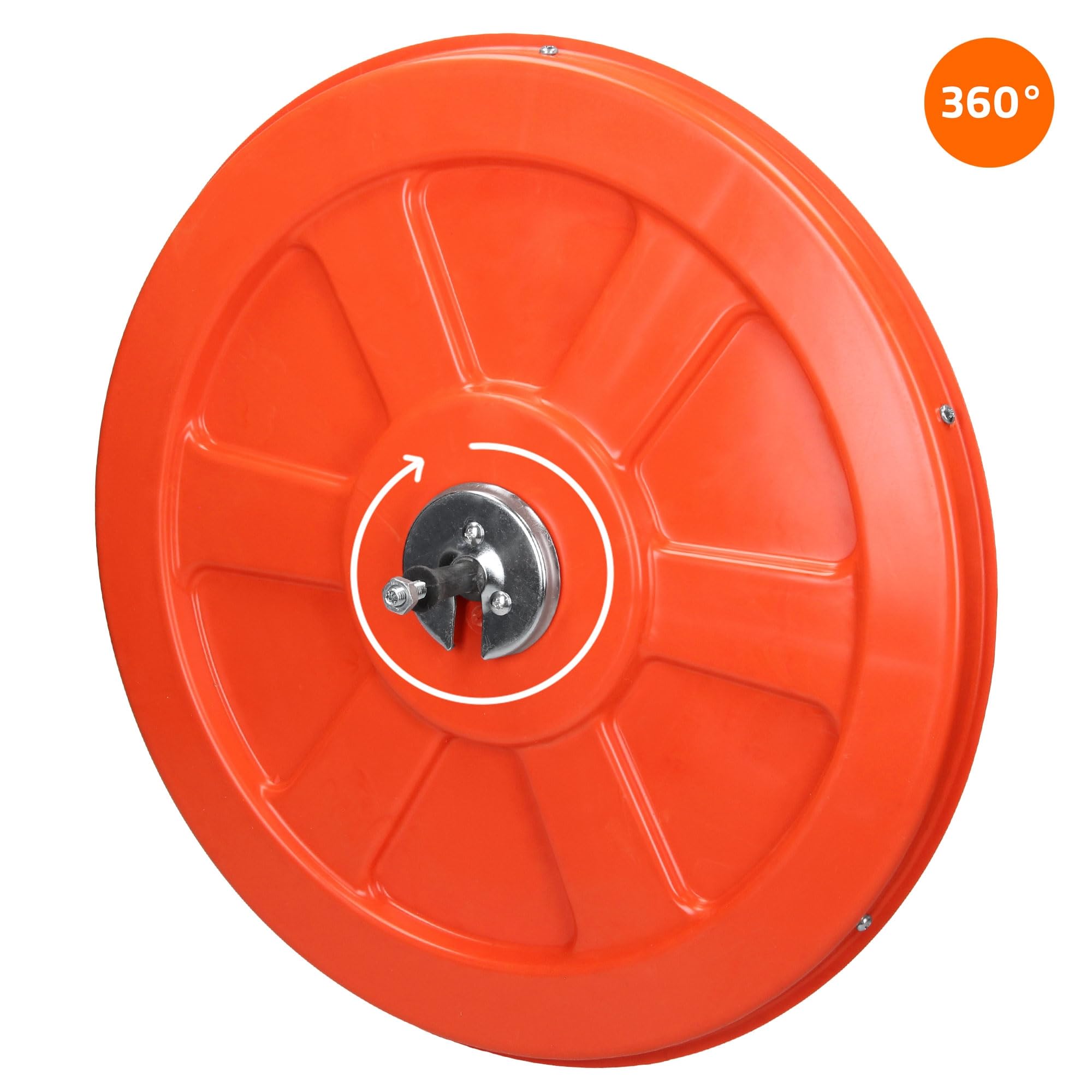 ECD Germany Espejo de Tráfico Ø 60 cm con Soporte Giratorio Rojo Irrompible Retrovisor de Seguridad para Interior Garaje Reflejo de Vigilancia Panorámico Espejo Convexo Facilita Entrada y Salida
