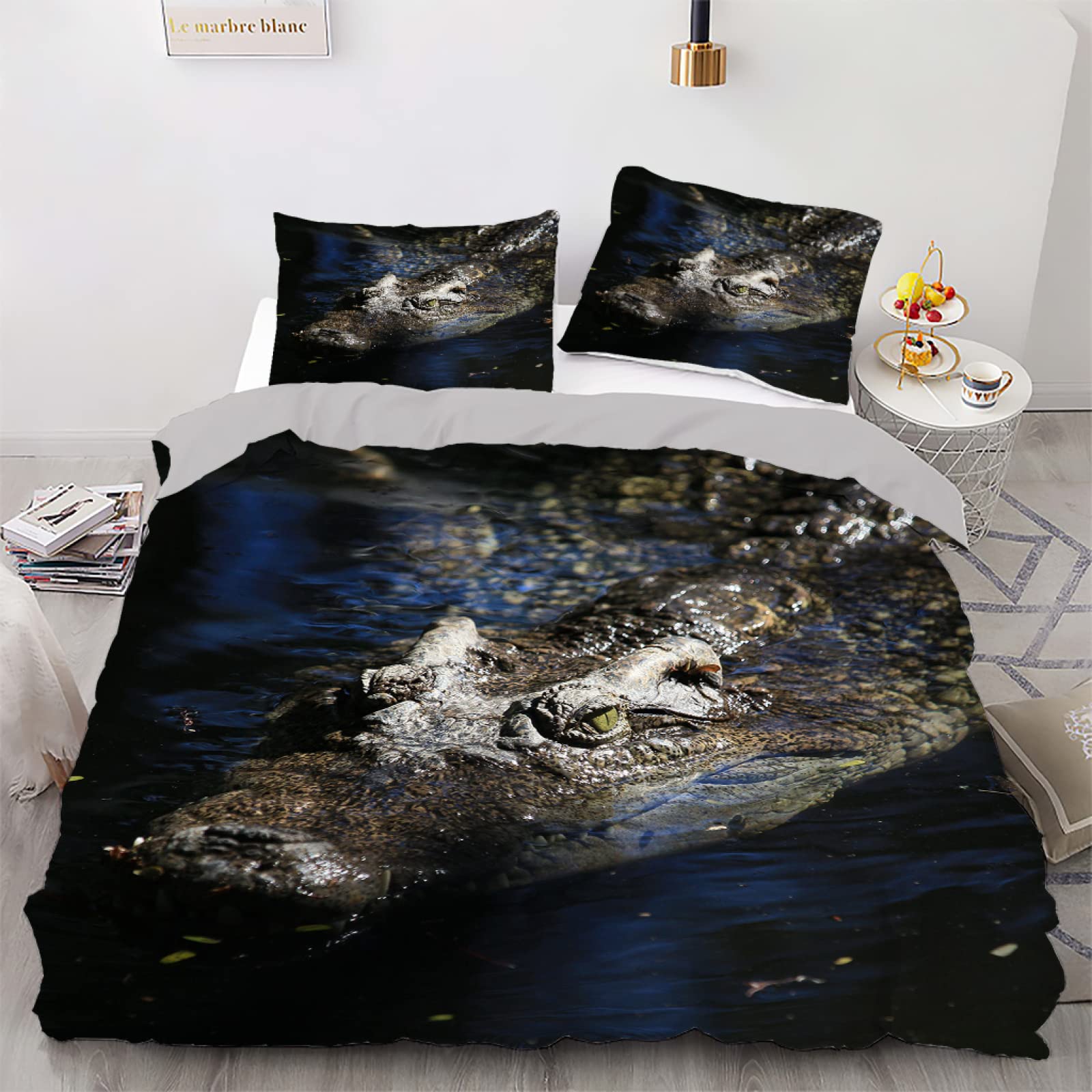 Housse de couette 140x200 crocodile vertbaudet lit enfant doux