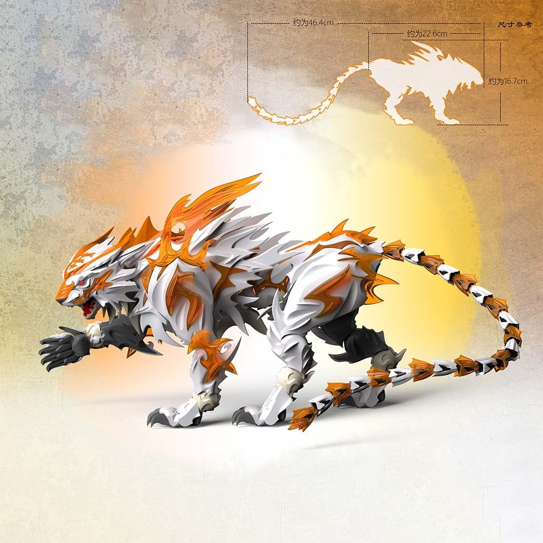White Tiger Assembly Model Kit, God Four Spirits DIY Model Gift for Collectors and Enthusiasts, Creative Desktop Decoration Toys