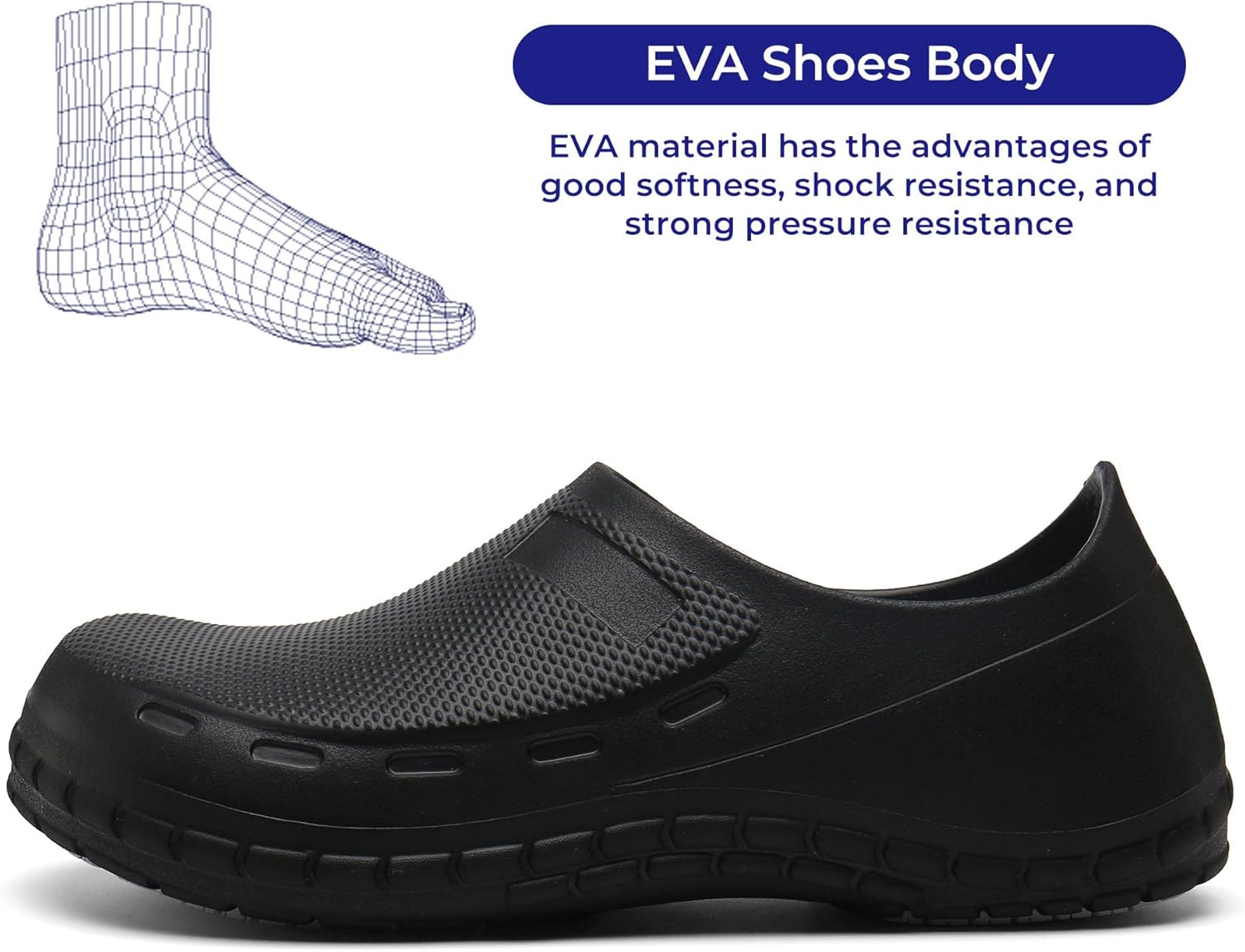 Rojeam Chef Shoes Men Lightweight Kitchen Shoes Women Work Shoes Waterproof Garden Hospital Restaurant Food Service Shoes