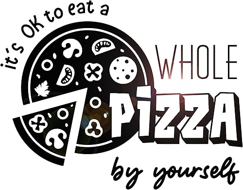 Vinilo adhesivo para pared, diseño de comer, pizza entera por ti mismo, Fanny Quote Pizzeria, decoración grande (g7898), color negro Vinilo adhesivo para pared, diseño de comer, pizza entera por ti mismo, Fanny Quote Pizzeria, decoración grande (g7898), color negro