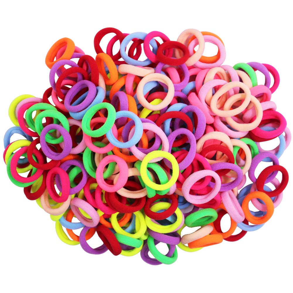 200 Pcs 10 Colors Hair Ties for Kids Toddlers,DanziX Colorful Small Seamless Hair Bands Ponytail Holder No-Damage Elastic Ropes Headband Accessories