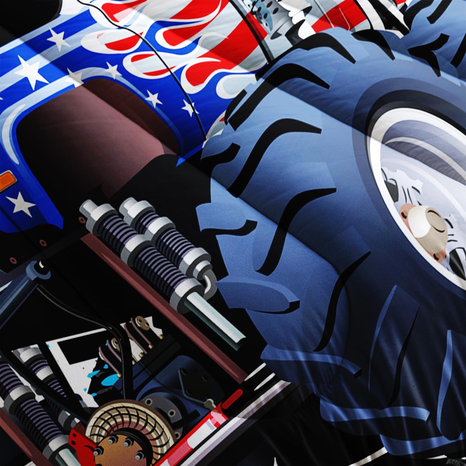 AILONEN Monster Truck Comforter Set - Full Size, 3-Piece Set Including Quilt and 2 Pillowcases - Image 3