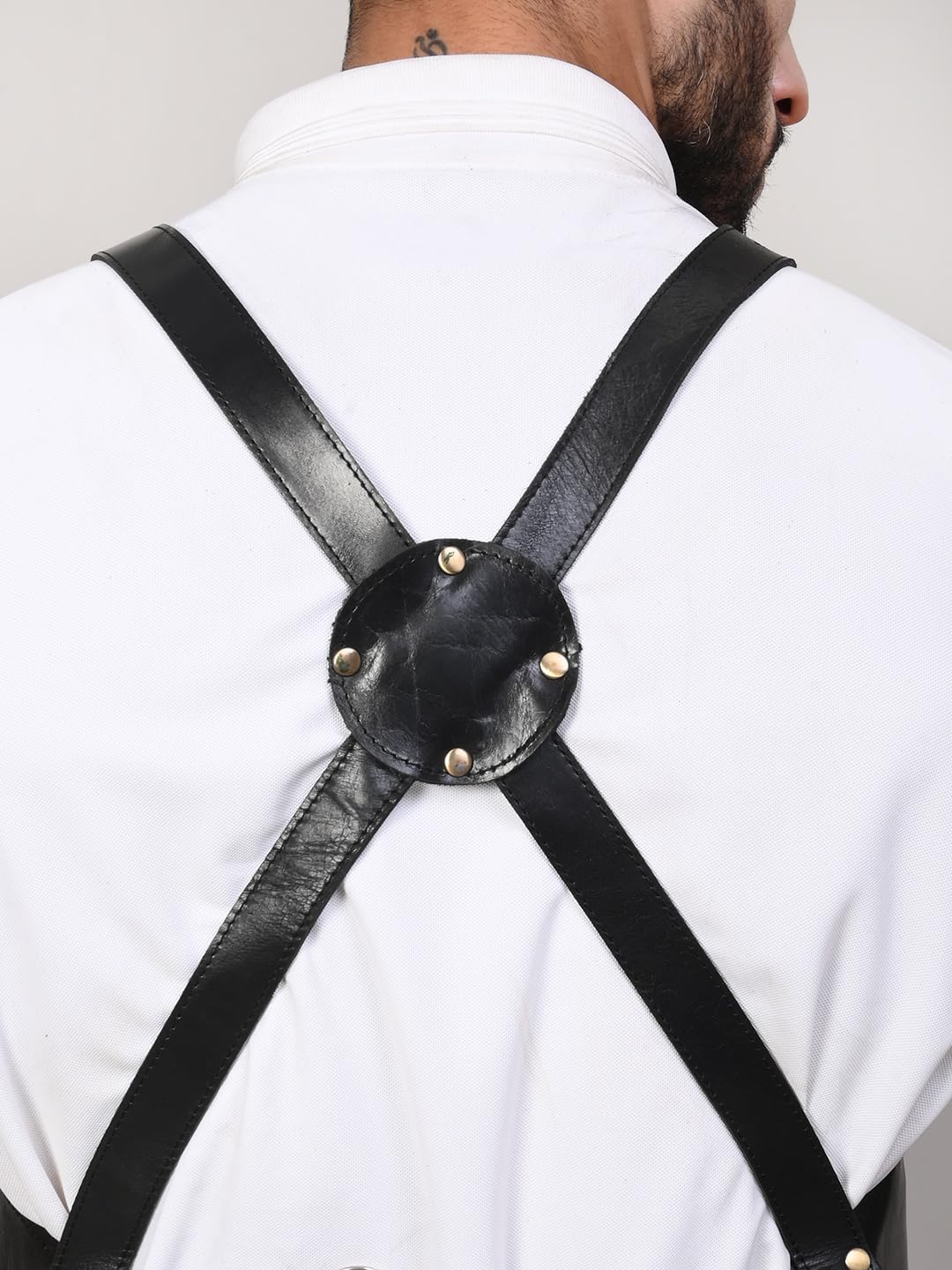 RABADA Leather Apron with Tool Pocket, Heavy Duty Apron, Woodworkers Apron, Mechanics Apron, Blacksmiths Apron, Carpenter Apron, Heat and flame resistance apron,, STANDERD, Black006