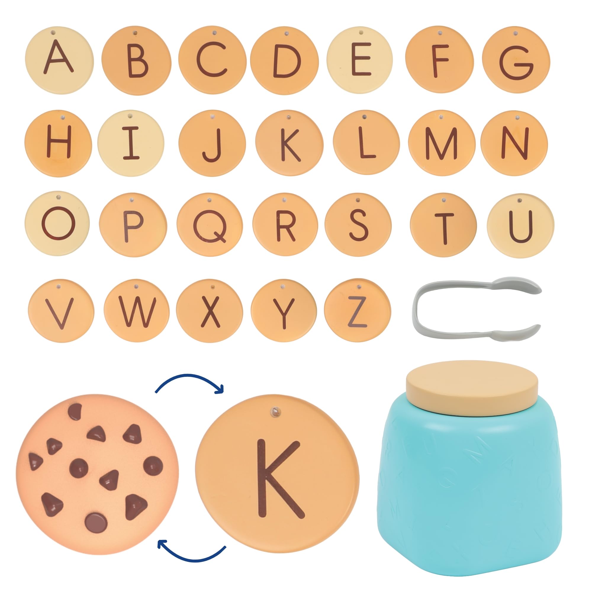 Learning Resources Alphabet Cookie Jar, Ages 3+, Alphabet Learning Toy, Build Letter Recognition, Vocabulary and Early Literacy Skills Through Hands‑On Play