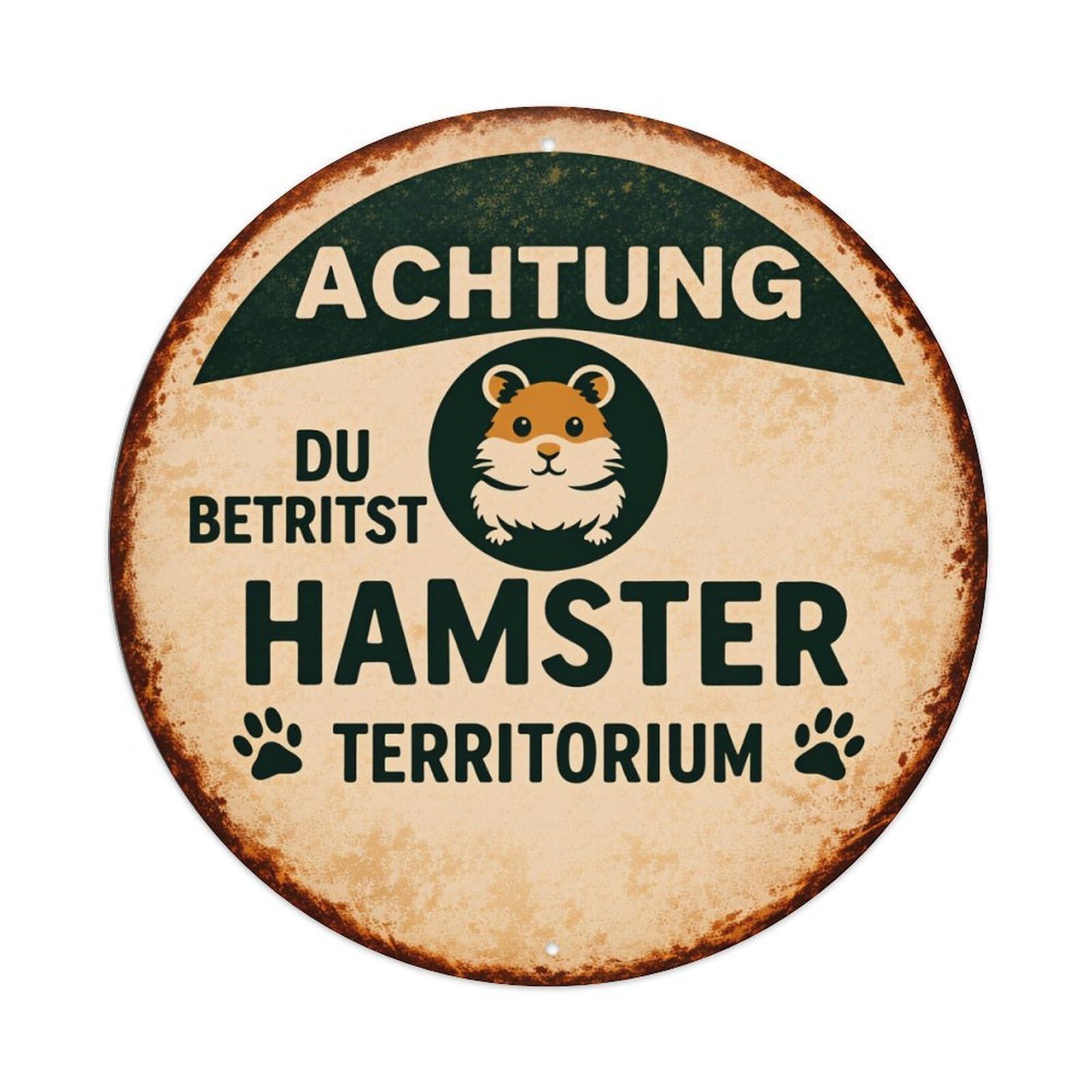 Achtung Du Betritst Hamster Territorium Metal Tin Sign Plaque