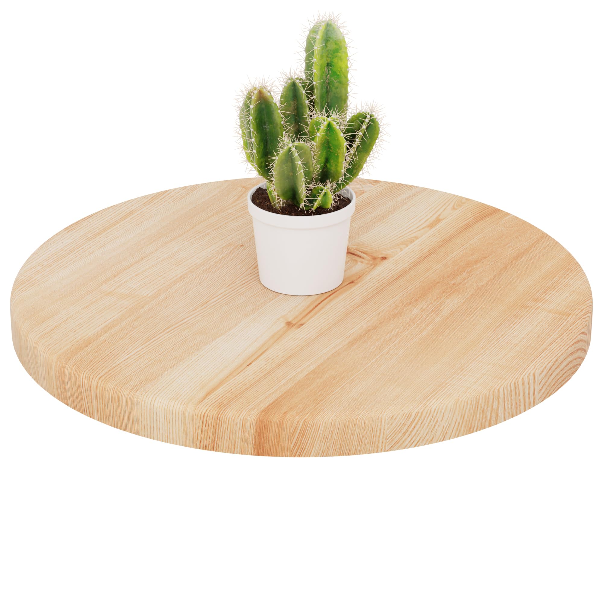 LAMO Manufaktur Holzplatte rund 40 cm aus Naturholz | Tischplatte für Couchtisch, Kaffeetisch, Nachttisch | Stärke: 28 mm | Farbe: Natur