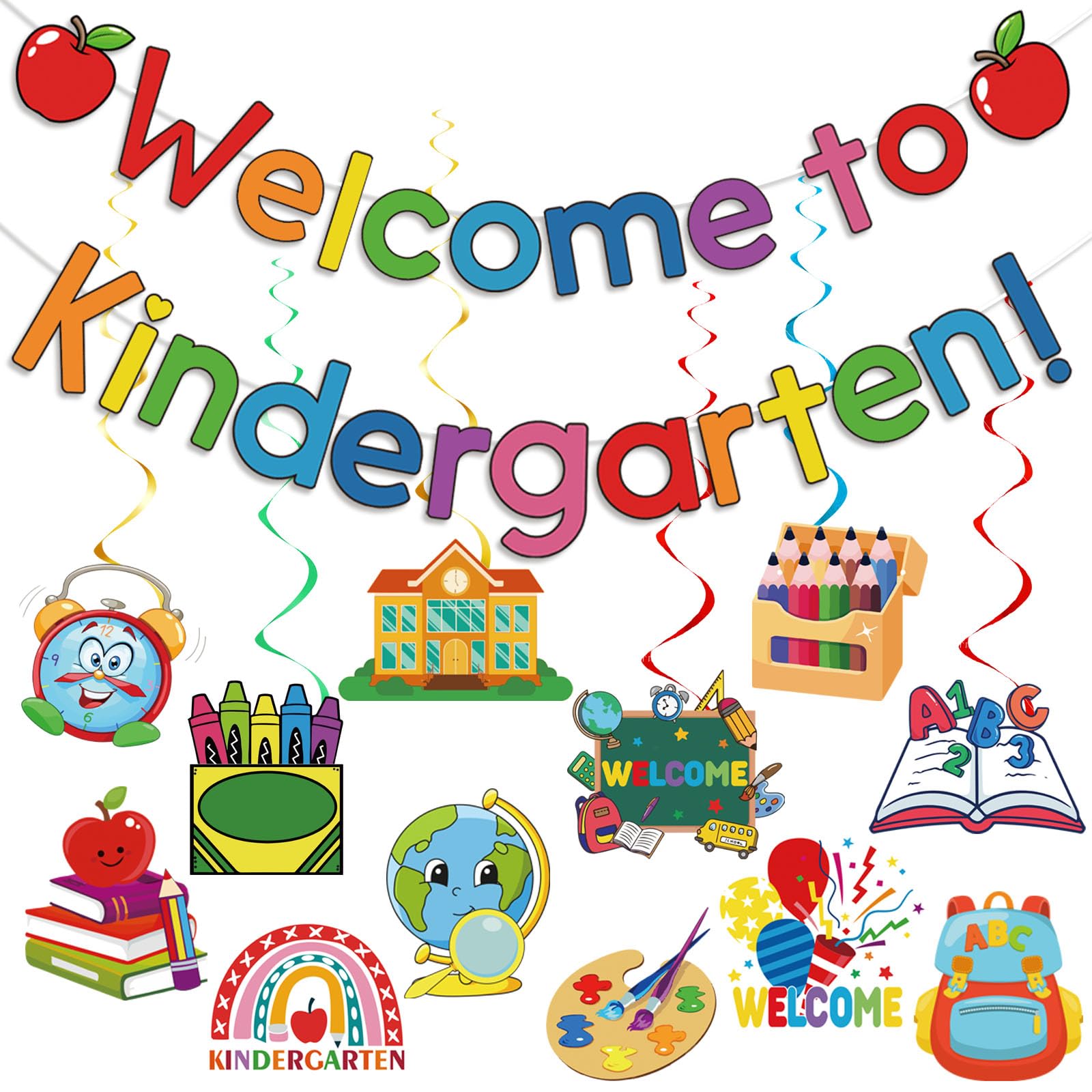 Welcome To Kindergarten Banner, Kindergarten Classroom Decorations, First Day of Kindergarten Banner, Back to Preschool Party Decorations, Welcome to