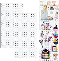 LANSI 4-Pack White Pegboard Panels 10x10" - Wall Organizer for Garage, Kitchen, Craft Room, Easy Drill Install, Heavy Duty ABS