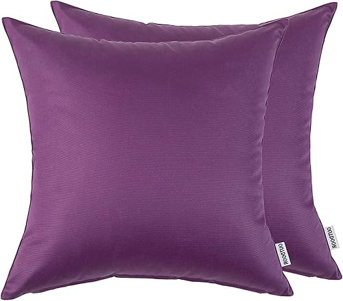Vista 41 de Miulee - Paquete de 2 fundas decorativas para cojines, para usar en exteriores, impermeables, cuadradas, para jardín, patio, tienda de campaña