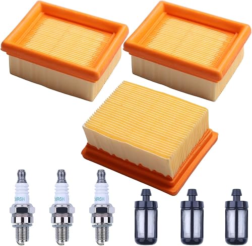 3PCS BR800 Air Fuel Filters Spark Plug Kit for Stihl BR800 BR800C BR800X Magnum Backpack Leaf Blower, Stihl BR800 Blower Tune up Kit, Stihl BR800 BR800C BR800X Air Filter Cleaner 42831410300A