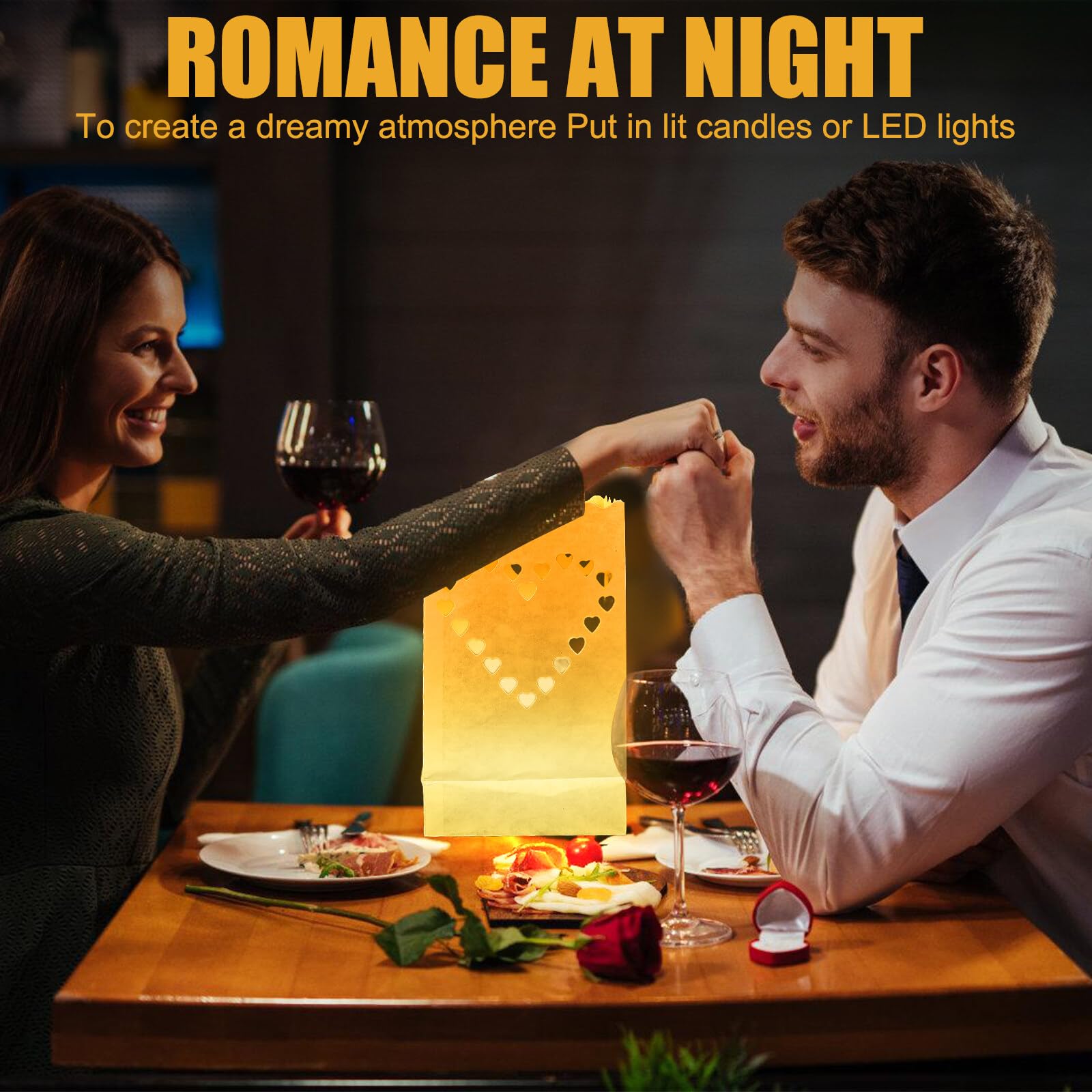 30 Sacchetti Luminosi Di Carta - 3 Design, Ignifughi, Per Candele LED, Compleanni E Matrimoni - Foto 6